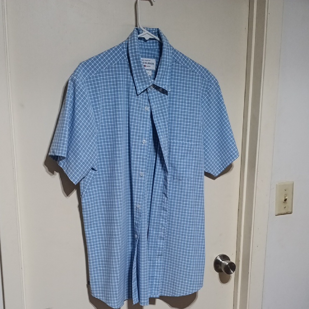 Mizzen+Main Blue Casual Button Down Shirt